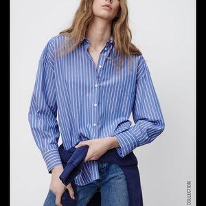 Blue and pink striped shirt